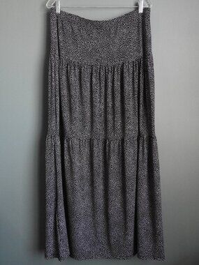 Jones Wear Maxi Skirt Polka Dot Polyester Large